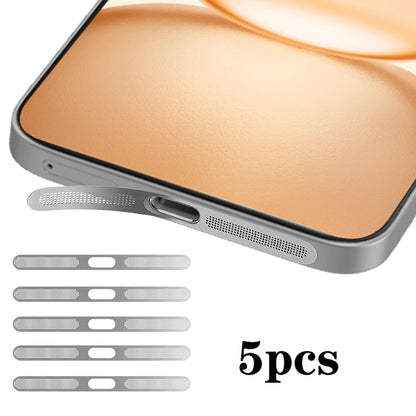 For Honor Power 5pcs High-Density Metallic Integrated Speaker Dust Cover(Silver)