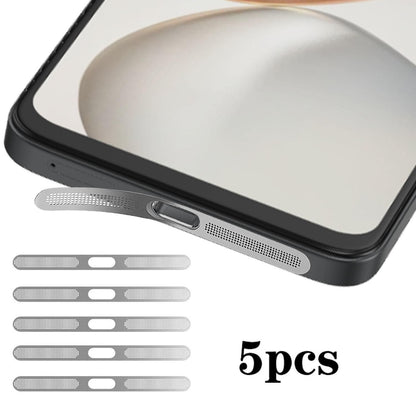 For Honor 400 Smart 5G 5pcs High-Density Metallic Integrated Speaker Dust Cover(Silver)