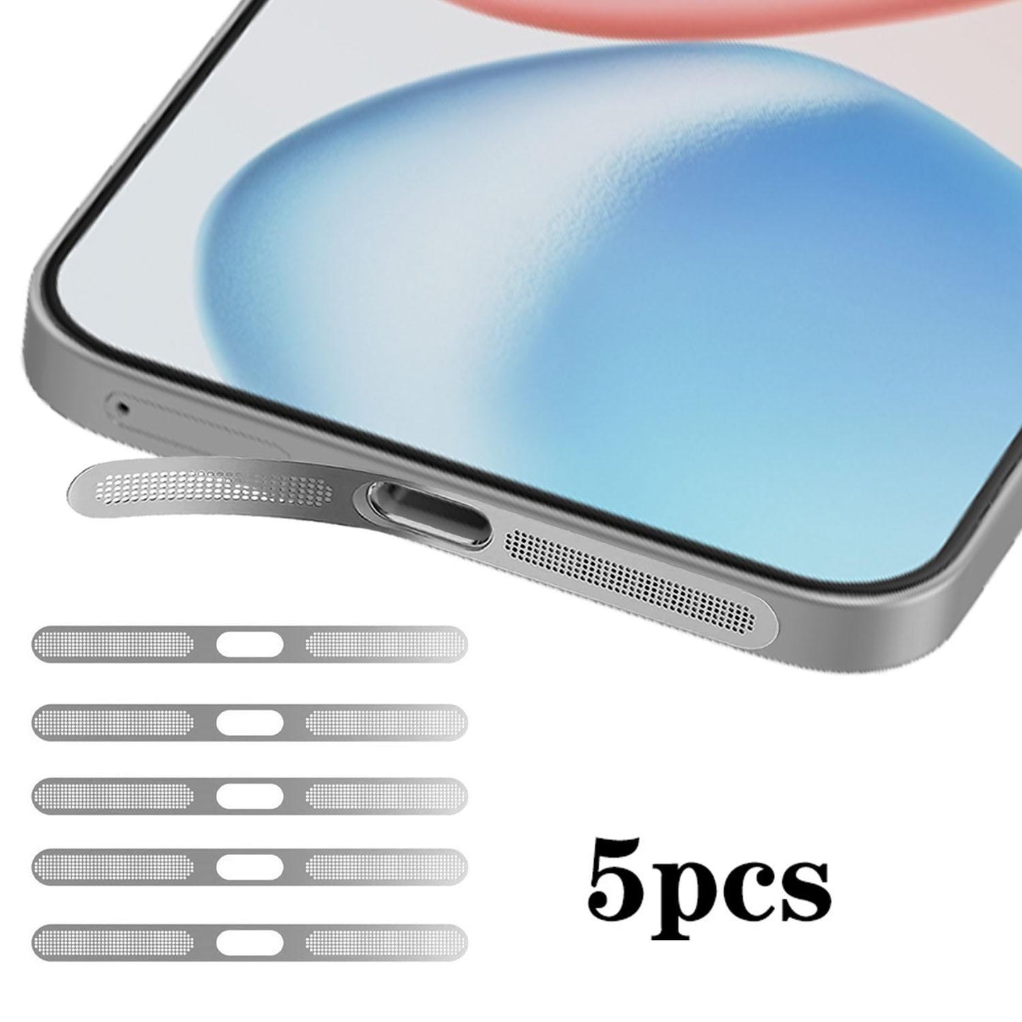 For Honor 400 Pro Global 160.8mm 5pcs High-Density Metallic Integrated Speaker Dust Cover(Silver)