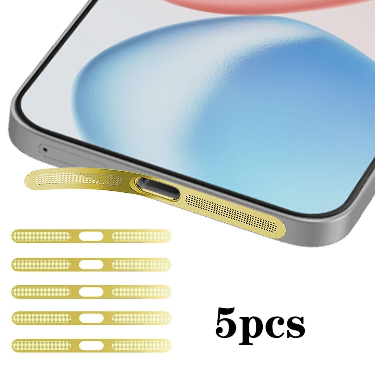 For Honor 400 Pro Global 160.8mm 5pcs High-Density Metallic Integrated Speaker Dust Cover(Gold)