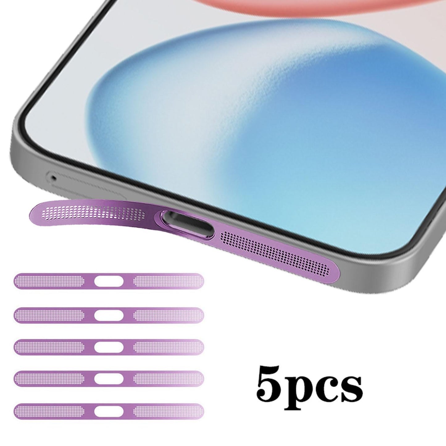 For Honor 400 Pro Global 160.8mm 5pcs High-Density Metallic Integrated Speaker Dust Cover(Purple)