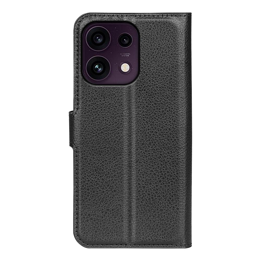 For OPPO Reno16 F / FS Litchi Texture Horizontal Flip Leather Phone Case with Holder - Black - SYA003245910A