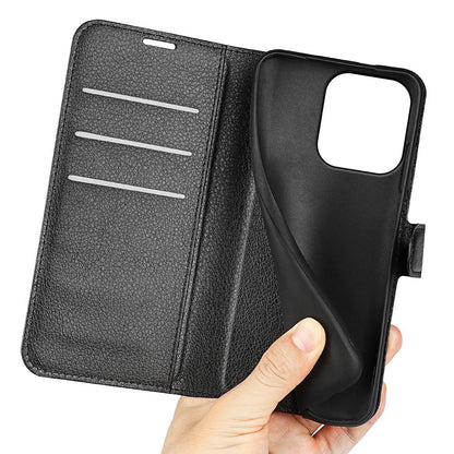 For OPPO Reno16 F / FS Litchi Texture Horizontal Flip Leather Phone Case with Holder - Black - SYA003245910A