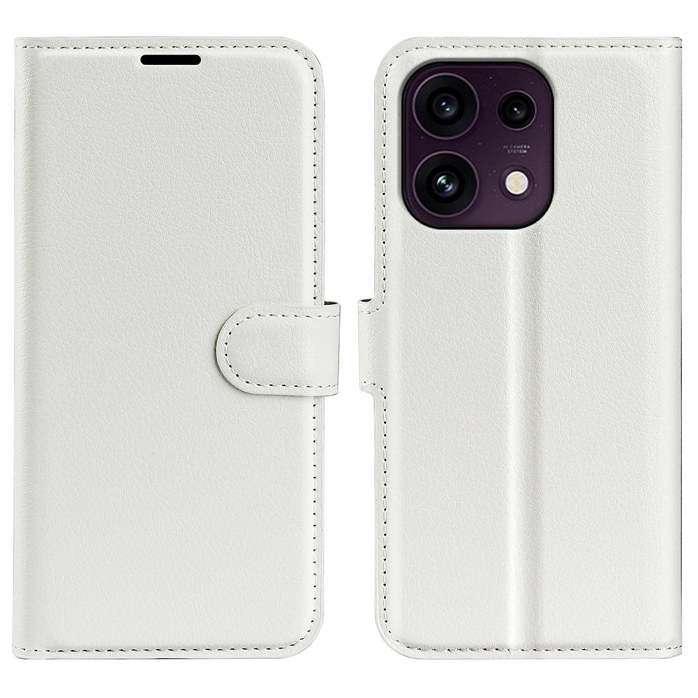 For OPPO Reno16 F / FS Litchi Texture Horizontal Flip Leather Phone Case with Holder - White - SYA003245910B