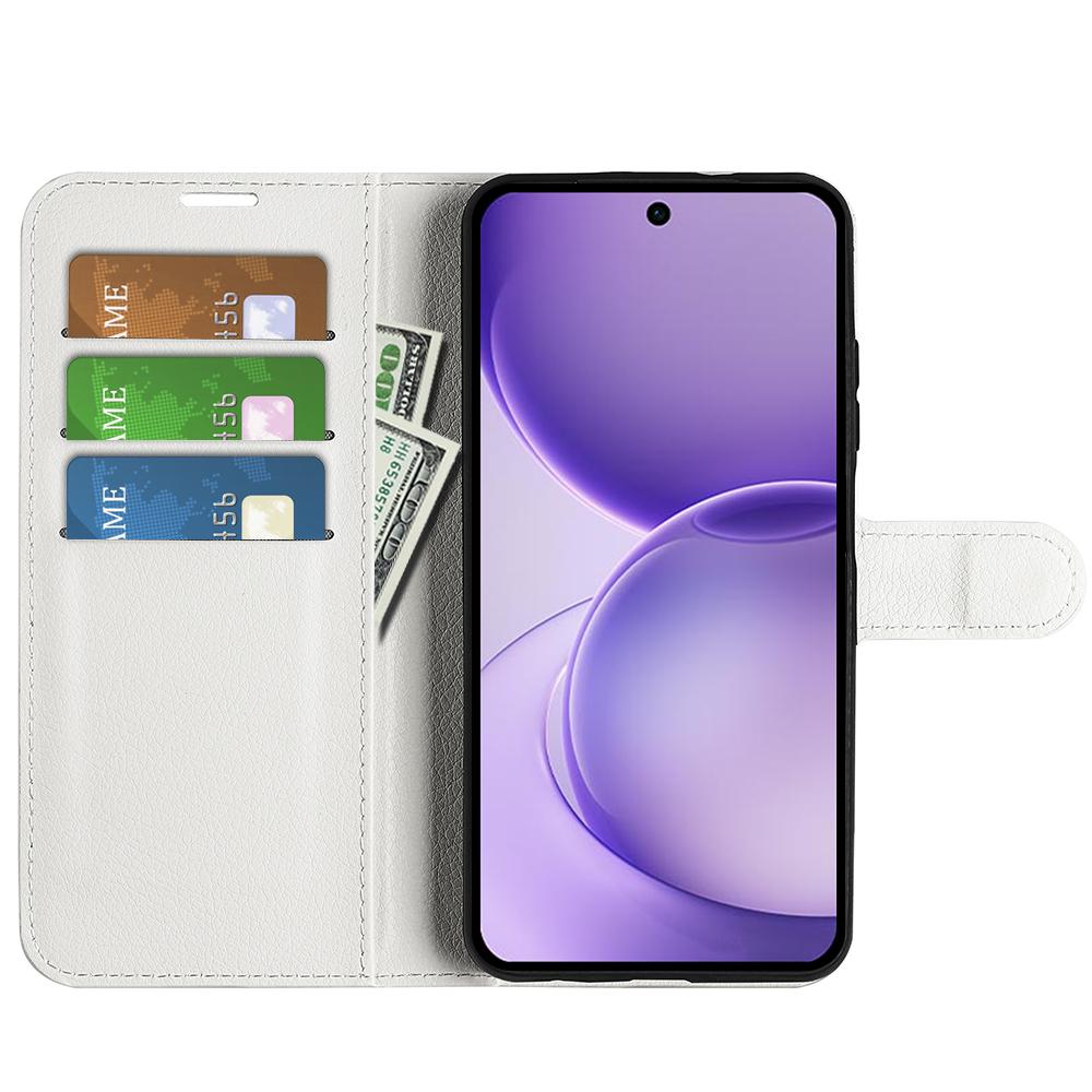 For OPPO Reno16 F / FS Litchi Texture Horizontal Flip Leather Phone Case with Holder - White - SYA003245910B