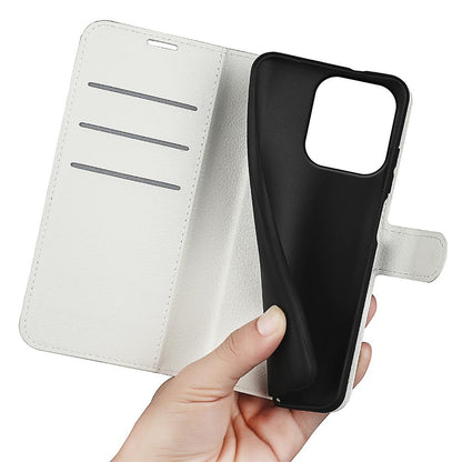 For OPPO Reno16 F / FS Litchi Texture Horizontal Flip Leather Phone Case with Holder - White - SYA003245910B
