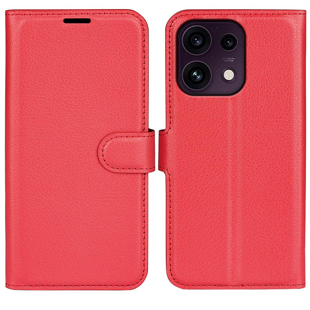 For OPPO Reno16 F / FS Litchi Texture Horizontal Flip Leather Phone Case with Holder - Red - SYA003245910C