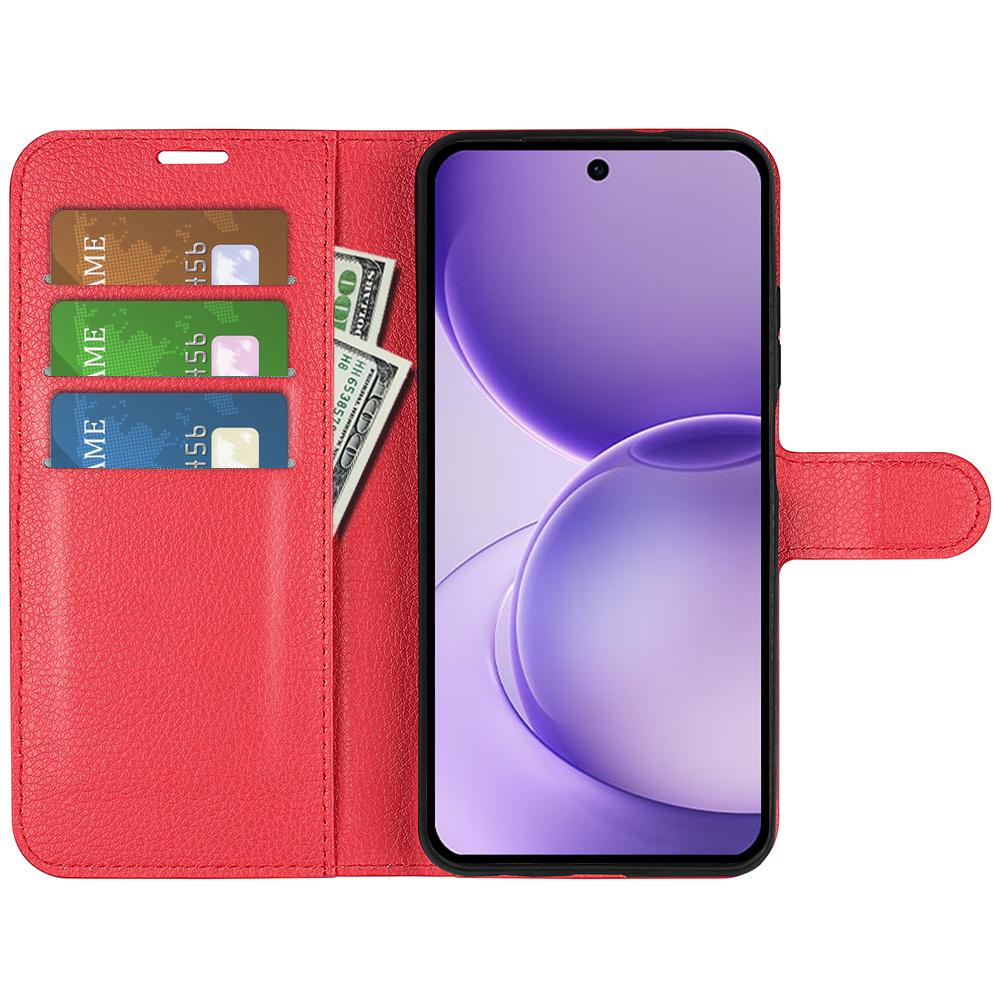 For OPPO Reno16 F / FS Litchi Texture Horizontal Flip Leather Phone Case with Holder - Red - SYA003245910C