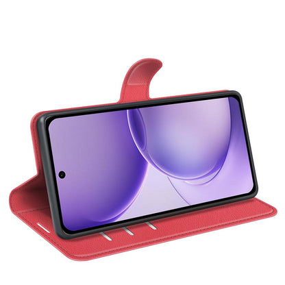 For OPPO Reno16 F / FS Litchi Texture Horizontal Flip Leather Phone Case with Holder - Red - SYA003245910C
