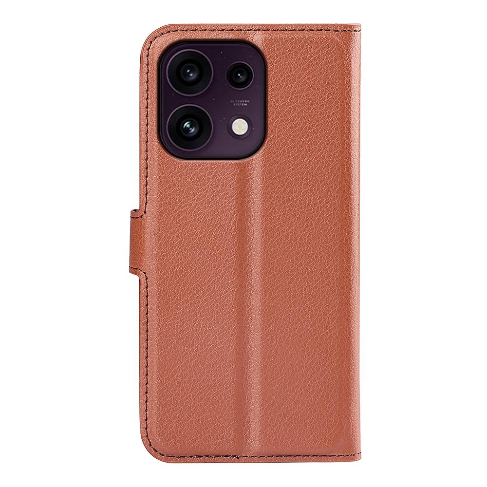 For OPPO Reno16 F / FS Litchi Texture Horizontal Flip Leather Phone Case with Holder - Brown - SYA003245910D
