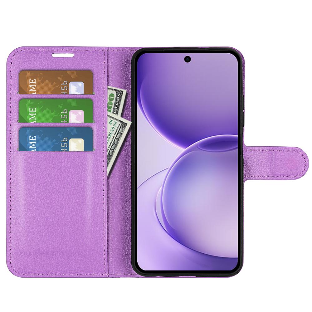 For OPPO Reno16 F / FS Litchi Texture Horizontal Flip Leather Phone Case with Holder - Purple - SYA003245910E