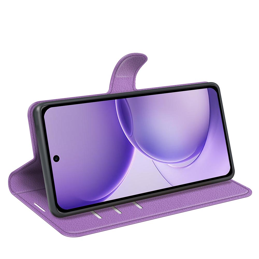 For OPPO Reno16 F / FS Litchi Texture Horizontal Flip Leather Phone Case with Holder - Purple - SYA003245910E