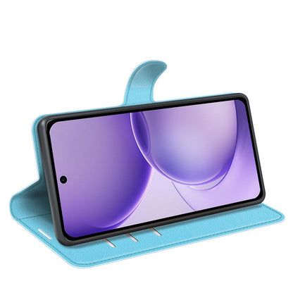 For OPPO Reno16 F / FS Litchi Texture Horizontal Flip Leather Phone Case with Holder - Blue - SYA003245910F