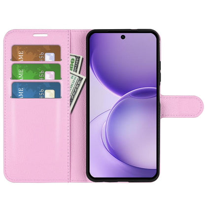 For OPPO Reno16 F / FS Litchi Texture Horizontal Flip Leather Phone Case with Holder - Pink - SYA003245910G