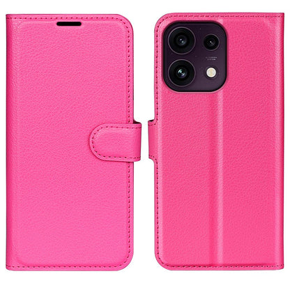 For OPPO Reno16 F / FS Litchi Texture Horizontal Flip Leather Phone Case with Holder - Rose Red - SYA003245910H