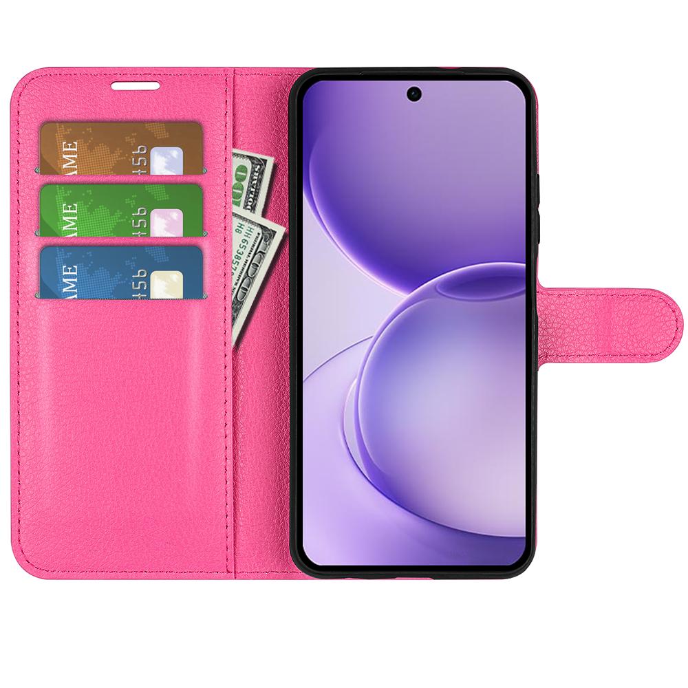 For OPPO Reno16 F / FS Litchi Texture Horizontal Flip Leather Phone Case with Holder - Rose Red - SYA003245910H