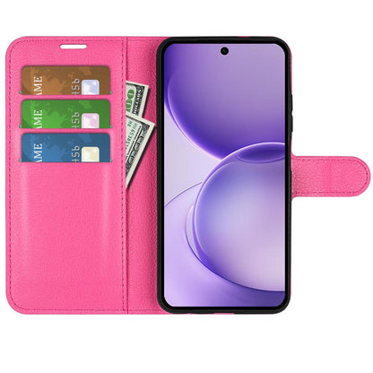 For OPPO Reno16 F / FS Litchi Texture Horizontal Flip Leather Phone Case with Holder - Rose Red - SYA003245910H