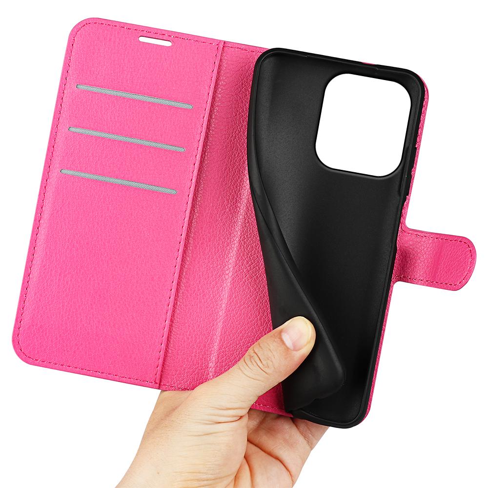 For OPPO Reno16 F / FS Litchi Texture Horizontal Flip Leather Phone Case with Holder - Rose Red - SYA003245910H