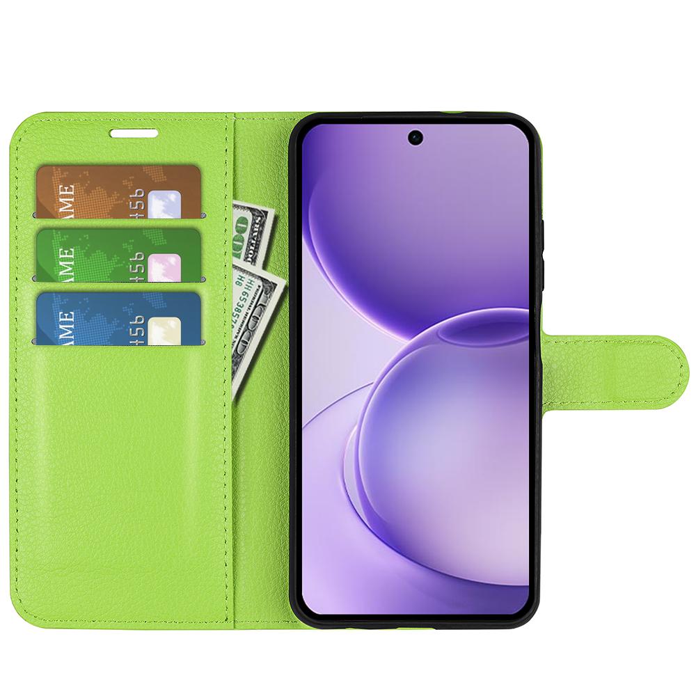 For OPPO Reno16 F / FS Litchi Texture Horizontal Flip Leather Phone Case with Holder - Green - SYA003245910I