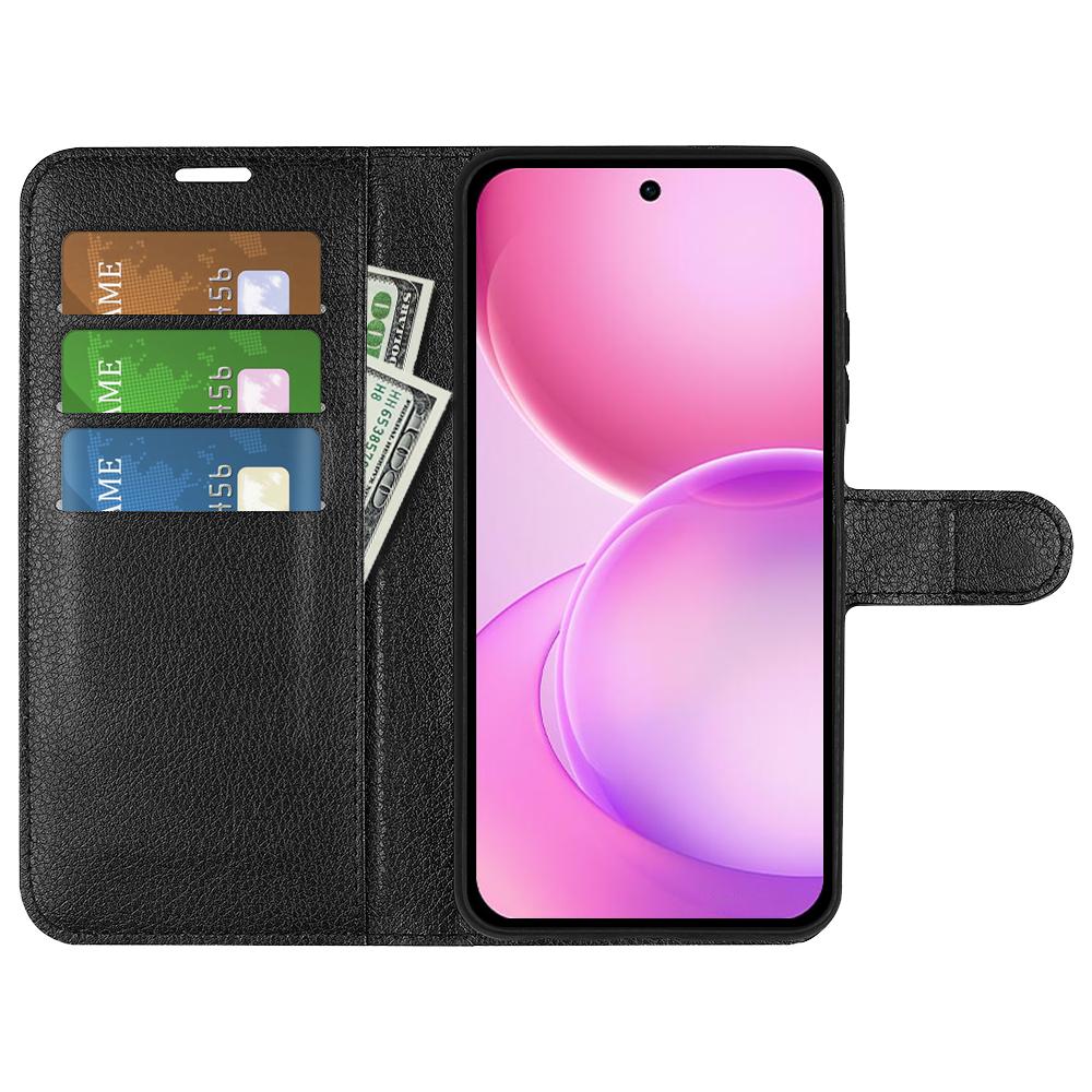 or OPPO Reno16 5G /16 Pro 5G Global Litchi Texture Horizontal Flip Leather Phone Case with Holder - Black - SYA003245911A