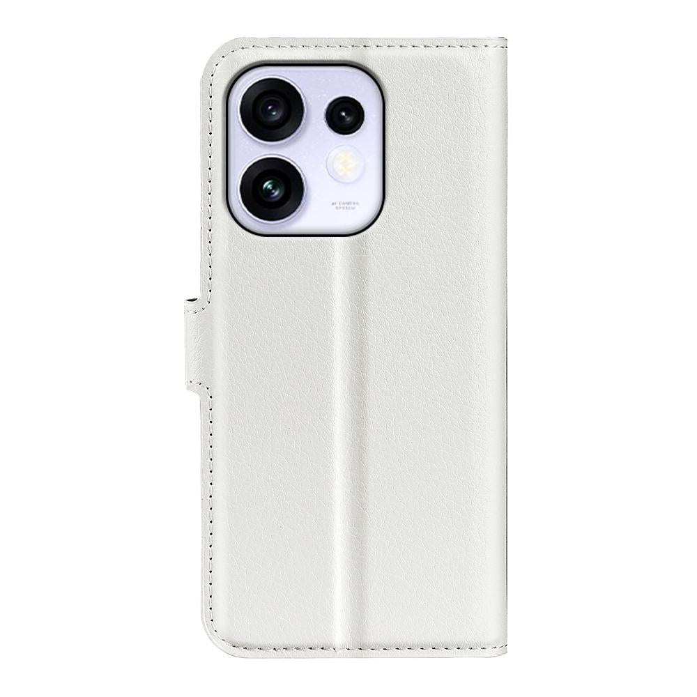 or OPPO Reno16 5G /16 Pro 5G Global Litchi Texture Horizontal Flip Leather Phone Case with Holder - White - SYA003245911B