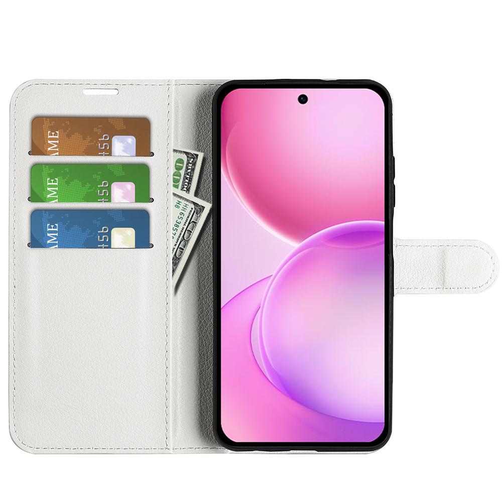 or OPPO Reno16 5G /16 Pro 5G Global Litchi Texture Horizontal Flip Leather Phone Case with Holder - White - SYA003245911B