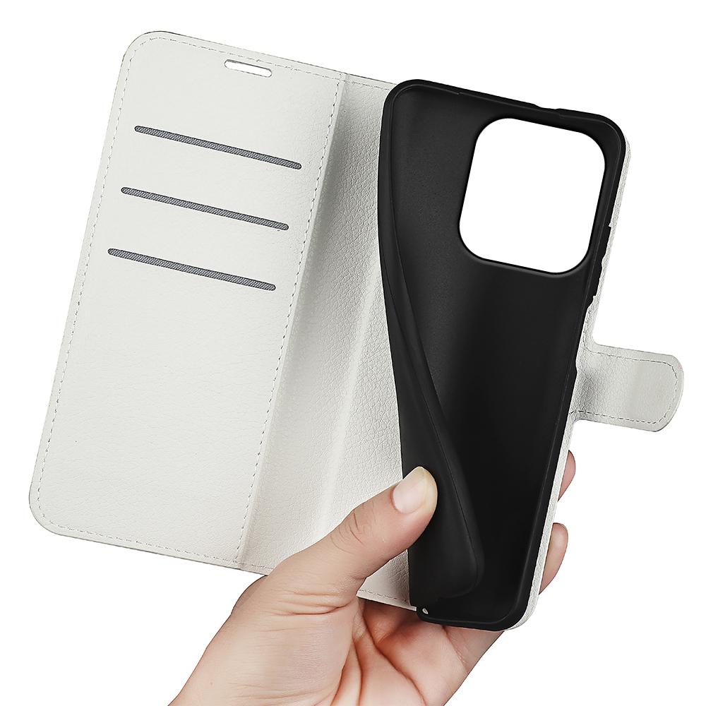 or OPPO Reno16 5G /16 Pro 5G Global Litchi Texture Horizontal Flip Leather Phone Case with Holder - White - SYA003245911B