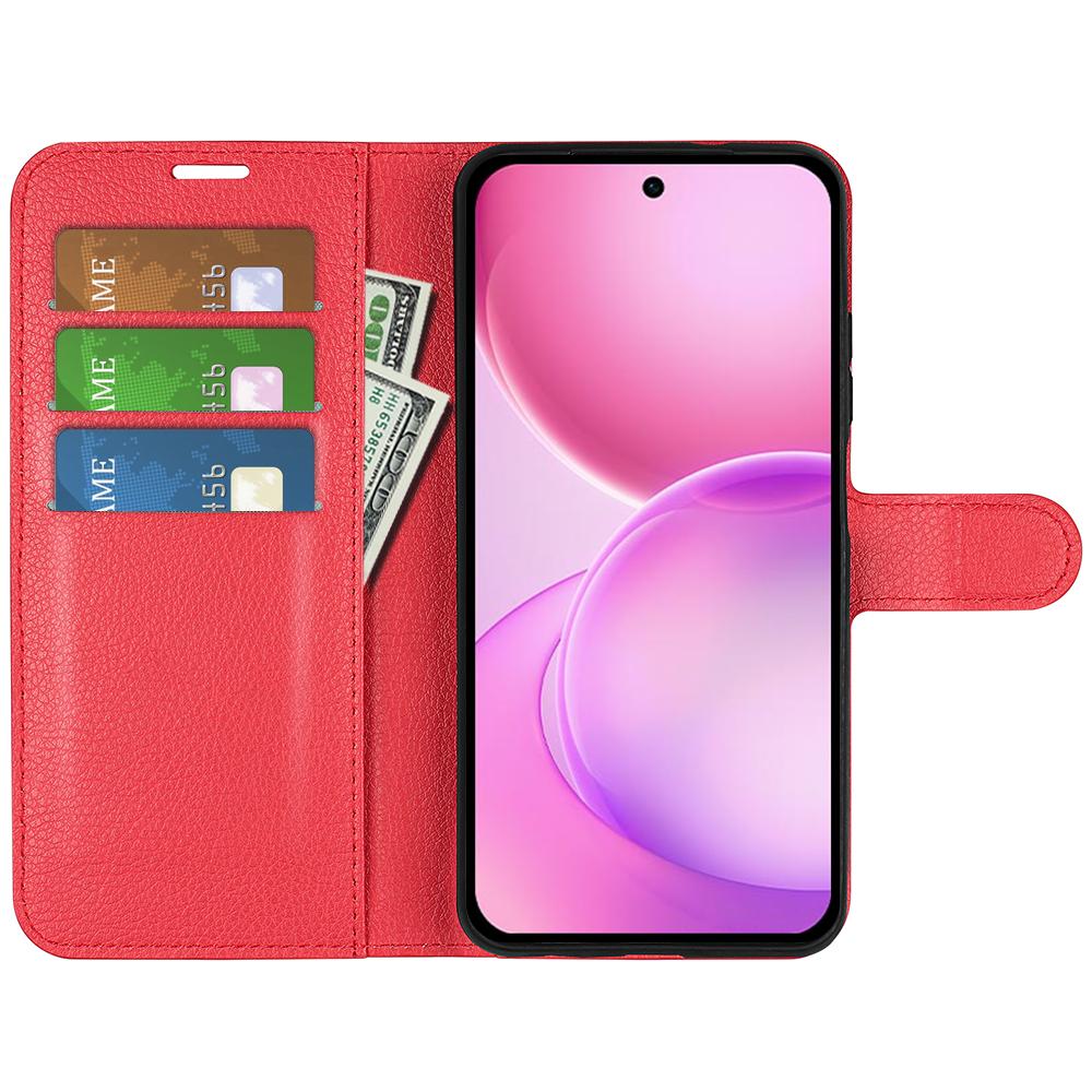 or OPPO Reno16 5G /16 Pro 5G Global Litchi Texture Horizontal Flip Leather Phone Case with Holder - Red - SYA003245911C