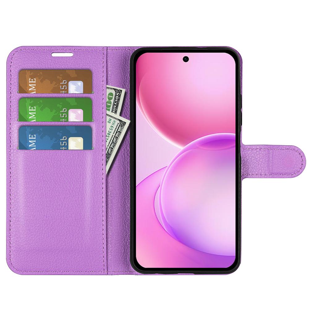 or OPPO Reno16 5G /16 Pro 5G Global Litchi Texture Horizontal Flip Leather Phone Case with Holder - Purple - SYA003245911E