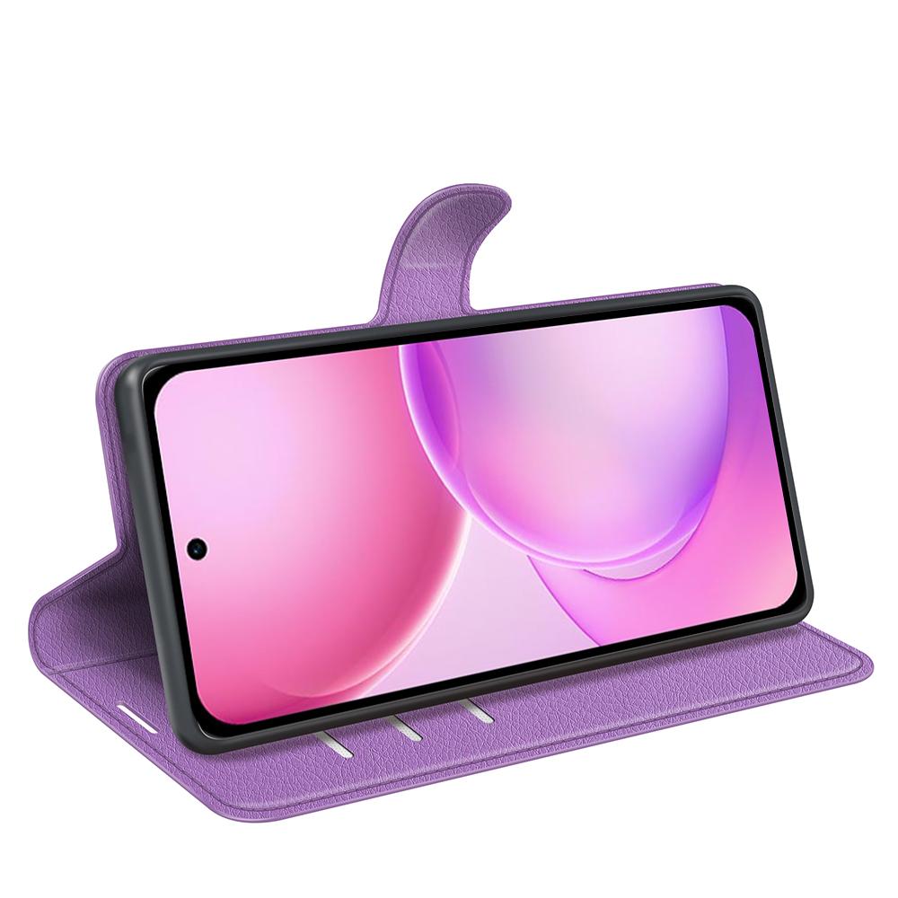 or OPPO Reno16 5G /16 Pro 5G Global Litchi Texture Horizontal Flip Leather Phone Case with Holder - Purple - SYA003245911E