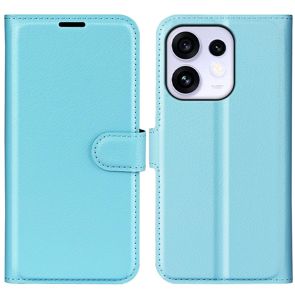 or OPPO Reno16 5G /16 Pro 5G Global Litchi Texture Horizontal Flip Leather Phone Case with Holder - Blue - SYA003245911F