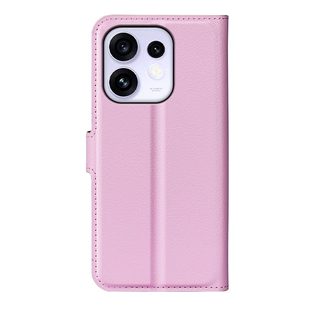 or OPPO Reno16 5G /16 Pro 5G Global Litchi Texture Horizontal Flip Leather Phone Case with Holder - Pink - SYA003245911G