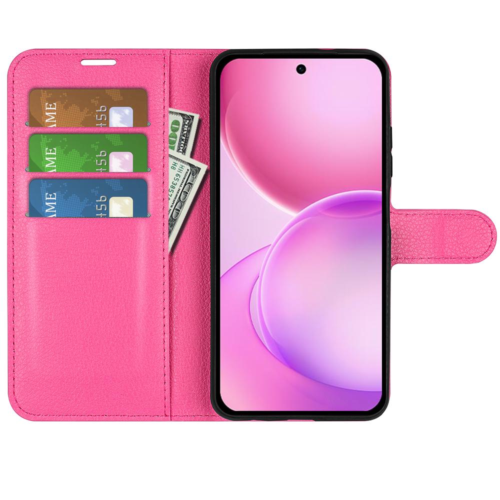 or OPPO Reno16 5G /16 Pro 5G Global Litchi Texture Horizontal Flip Leather Phone Case with Holder - Rose Red - SYA003245911H