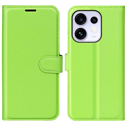 or OPPO Reno16 5G /16 Pro 5G Global Litchi Texture Horizontal Flip Leather Phone Case with Holder - Green - SYA003245911I