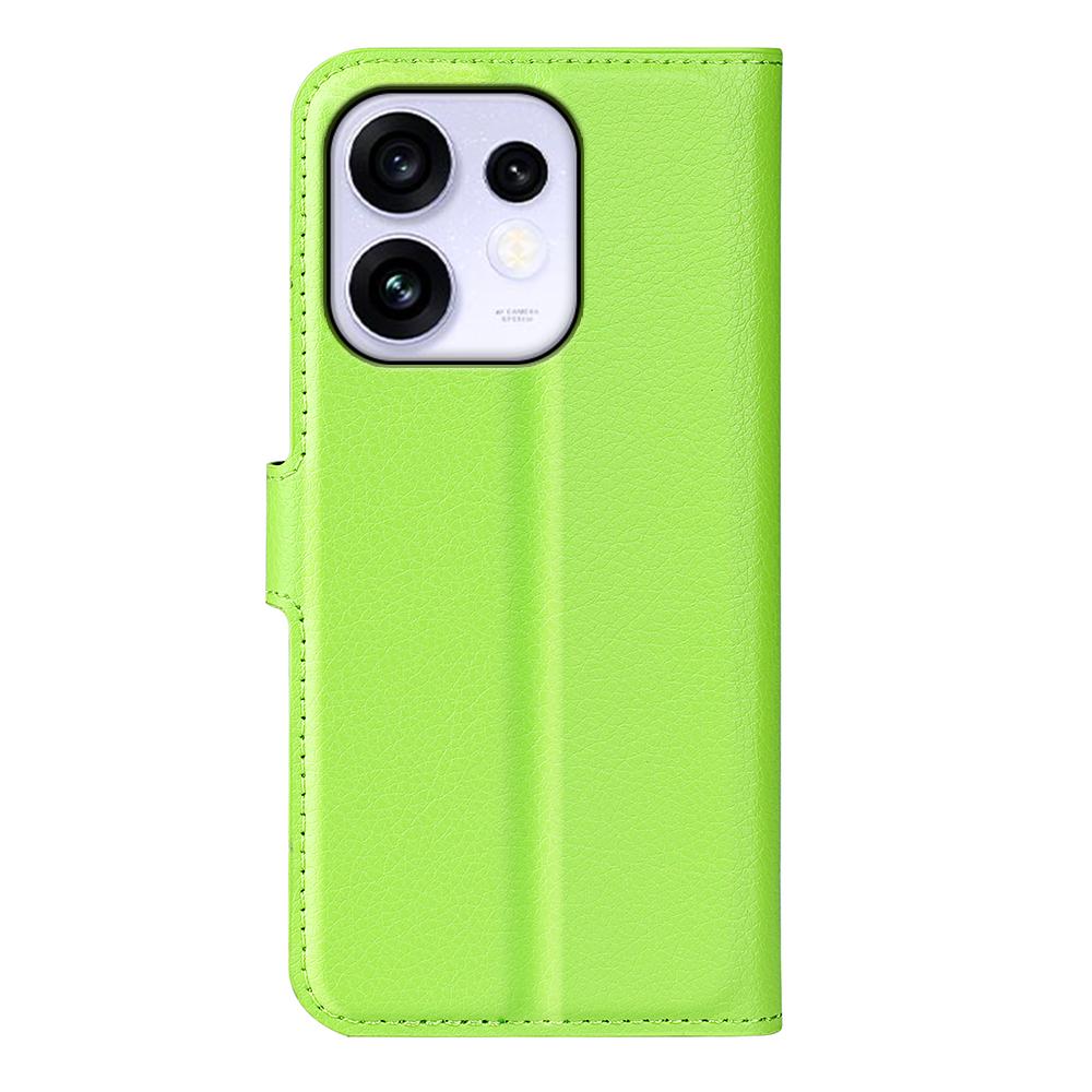 or OPPO Reno16 5G /16 Pro 5G Global Litchi Texture Horizontal Flip Leather Phone Case with Holder - Green - SYA003245911I
