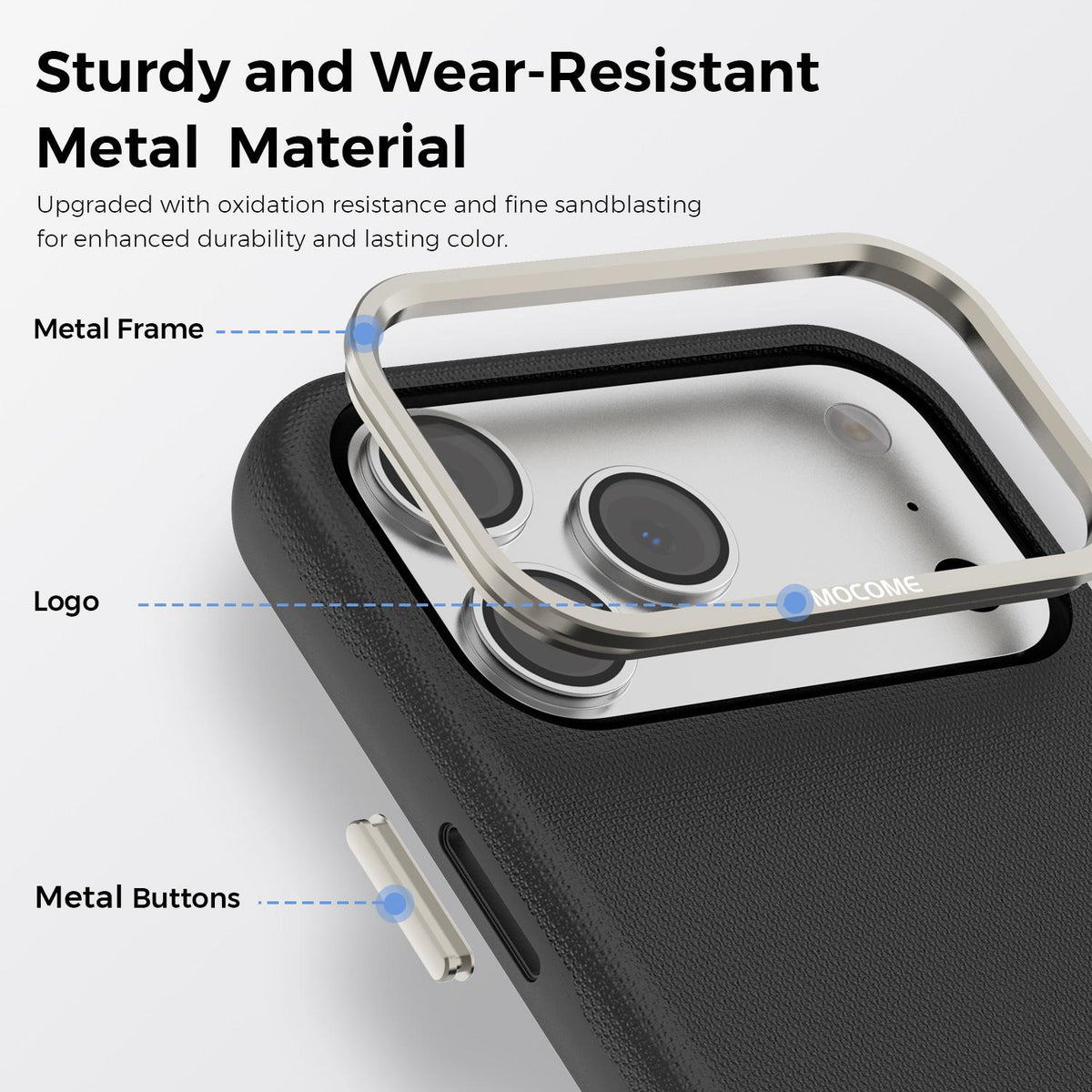 For iPhone 18 Pro Max Mocome Plain Magnetic Shockproof Phone Case - Black - SYA003247601A
