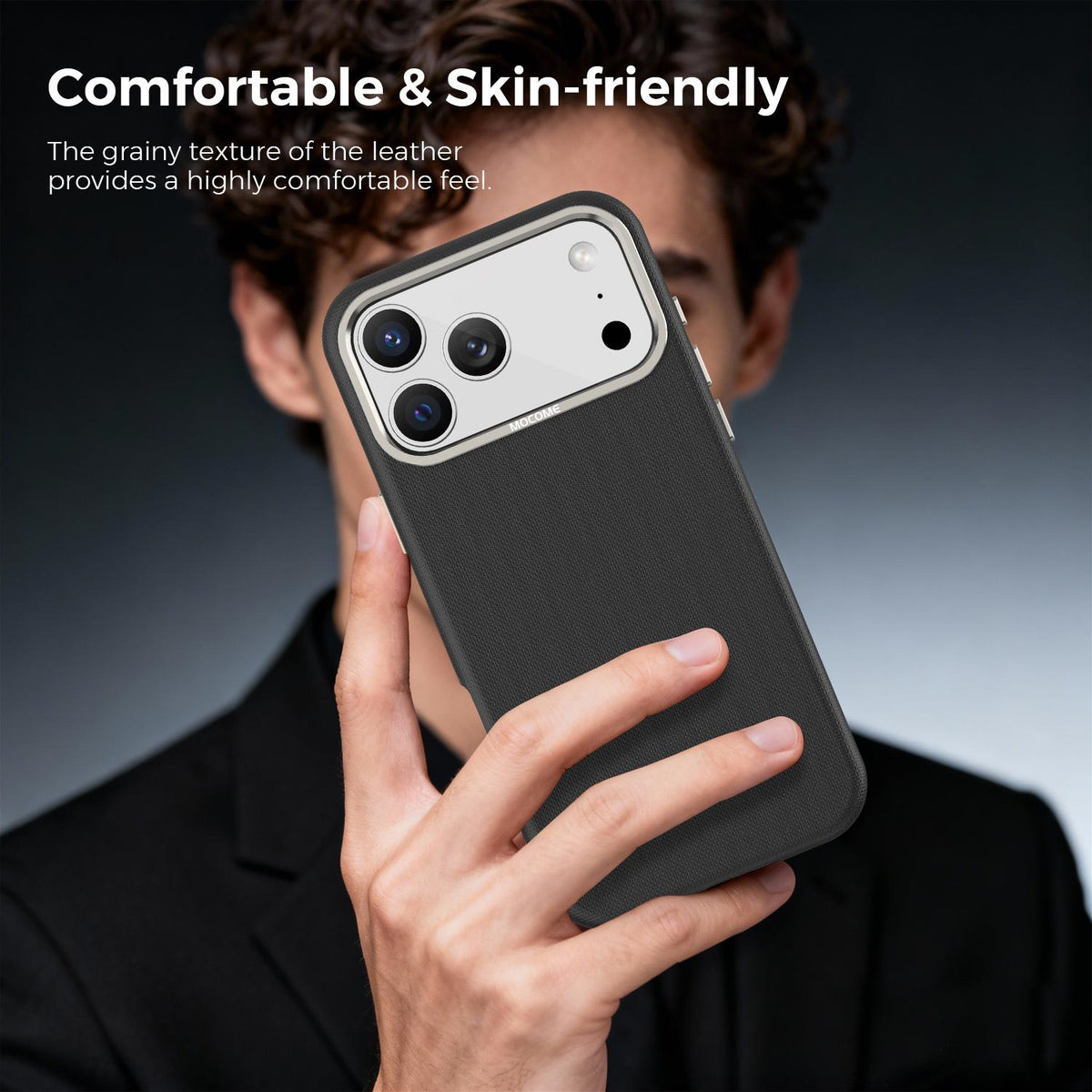 For iPhone 18 Pro Max Mocome Plain Magnetic Shockproof Phone Case - Black - SYA003247601A
