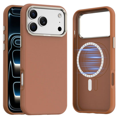 For iPhone 18 Pro Max Mocome Plain Magnetic Shockproof Phone Case - Brown - SYA003247601B
