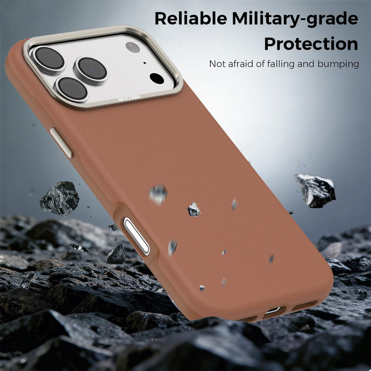 For iPhone 18 Pro Max Mocome Plain Magnetic Shockproof Phone Case - Brown - SYA003247601B