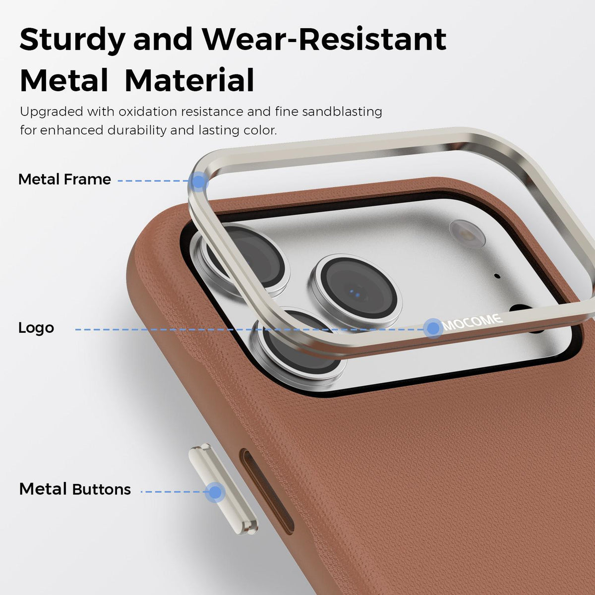 For iPhone 18 Pro Max Mocome Plain Magnetic Shockproof Phone Case - Brown - SYA003247601B