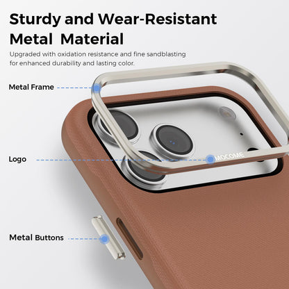 For iPhone 18 Pro Max Mocome Plain Magnetic Shockproof Phone Case - Brown - SYA003247601B