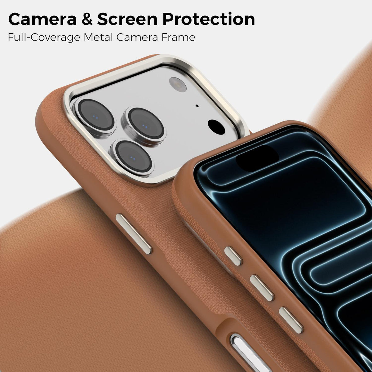 For iPhone 18 Pro Max Mocome Plain Magnetic Shockproof Phone Case - Brown - SYA003247601B