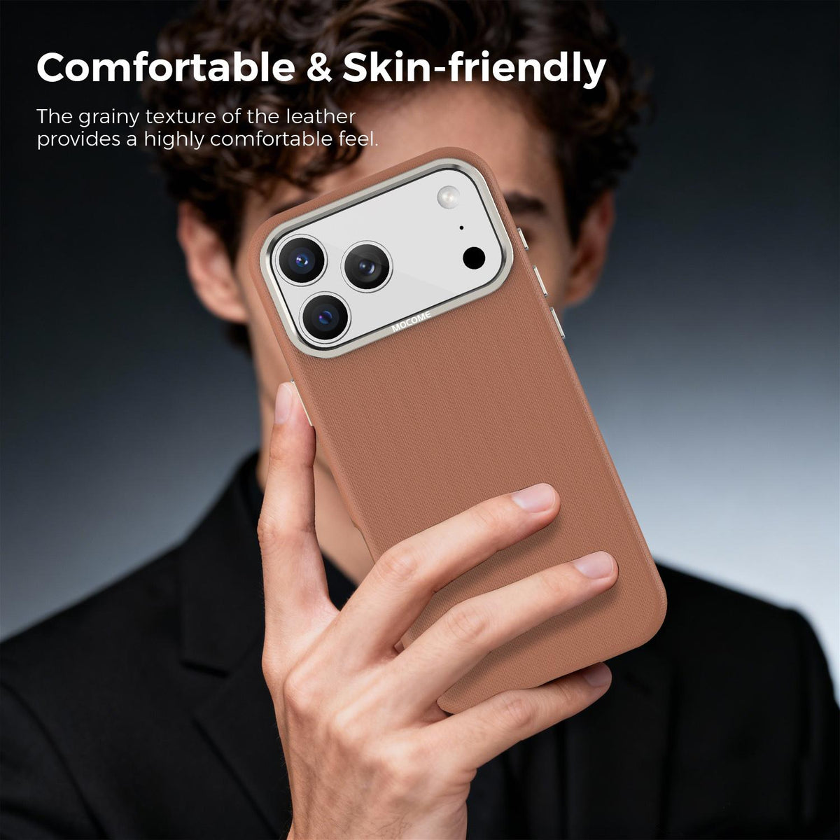 For iPhone 18 Pro Max Mocome Plain Magnetic Shockproof Phone Case - Brown - SYA003247601B