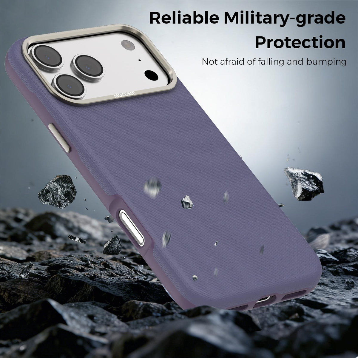 For iPhone 18 Pro Max Mocome Plain Magnetic Shockproof Phone Case - Purple - SYA003247601C