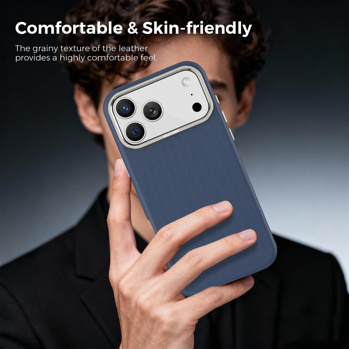 For iPhone 18 Pro Max Mocome Plain Magnetic Shockproof Phone Case - Blue - SYA003247601D