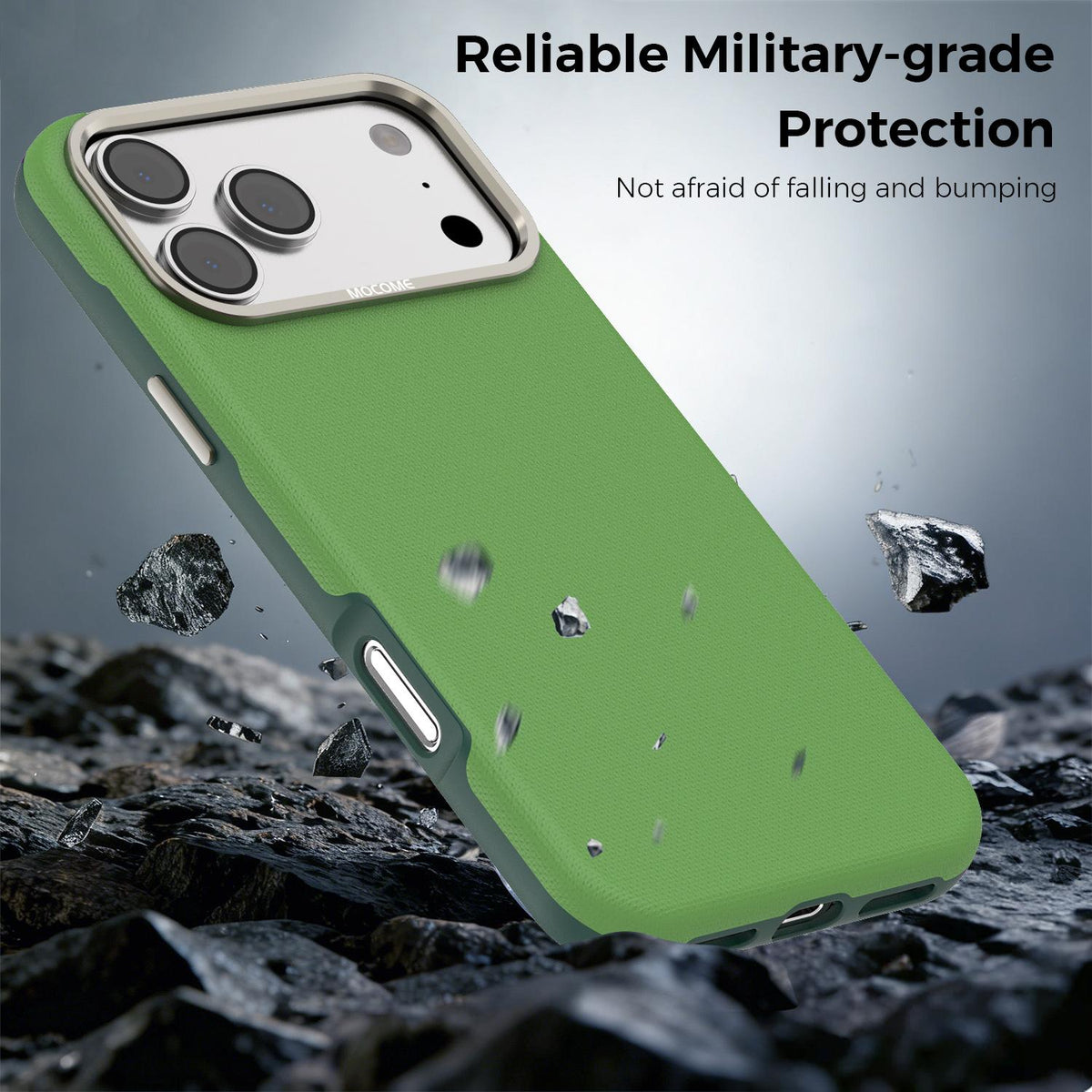 For iPhone 18 Pro Max Mocome Plain Magnetic Shockproof Phone Case - Green - SYA003247601E
