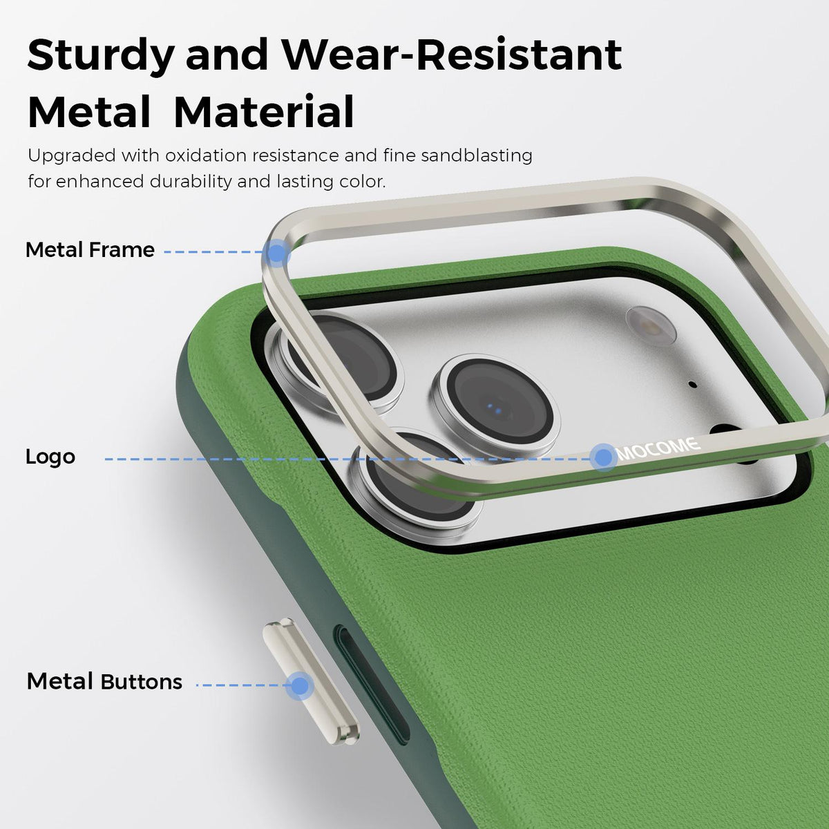 For iPhone 18 Pro Max Mocome Plain Magnetic Shockproof Phone Case - Green - SYA003247601E