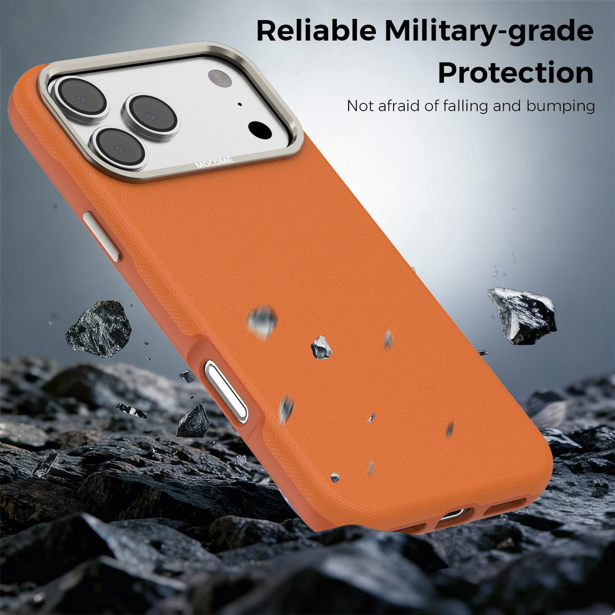 For iPhone 18 Pro Max Mocome Plain Magnetic Shockproof Phone Case - Orange - SYA003247601F