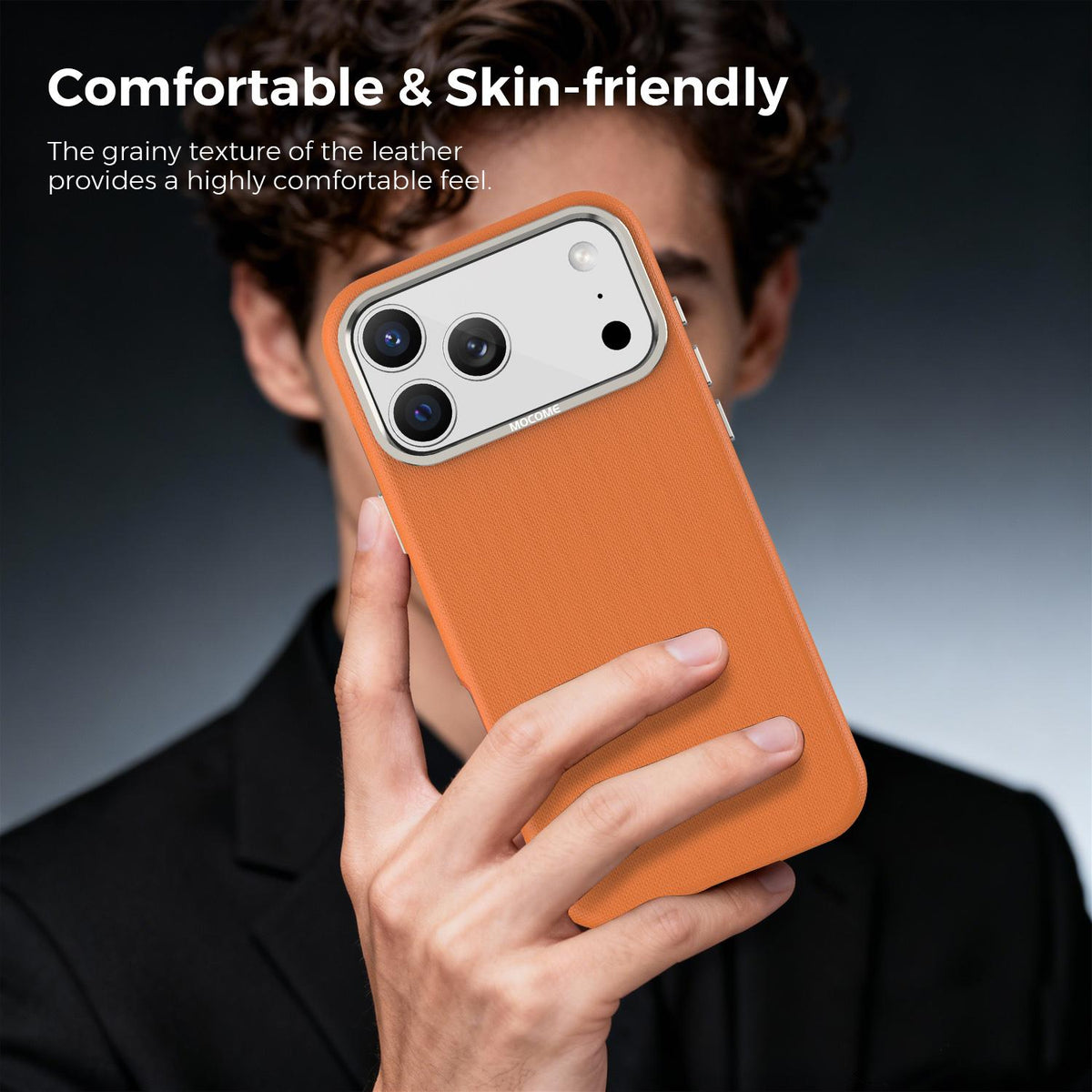 For iPhone 18 Pro Max Mocome Plain Magnetic Shockproof Phone Case - Orange - SYA003247601F