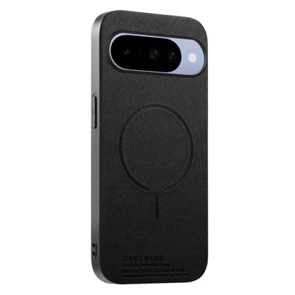 For Google Pixel 11 Fabric Magnetic PU Back Cover Phone Case - Black - SYA003288907A